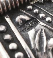 Ezüst(Ag) orosz karperec gazdagon díszítve, jelzett, 5,5×7 cm, nettó: 39,4 g