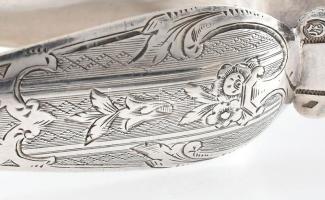 Ezüst(Ag) francia cukorcsipesz, jelzett, h: 16 cm, nettó: 43,84 g