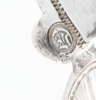 Ezüst(Ag) francia cukorcsipesz, jelzett, h: 16 cm, nettó: 43,84 g