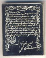 Észak-amerikai brit gyarmatok/Massachusetts 1775. 70Sh bankjegy mini Ag imitációja T:PP R!