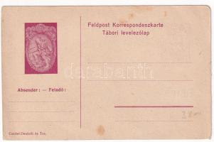 K.u.K. I. R. Nr. 23. / A 23. honvéd gyalogezred sapkajelvény képe tábori postai levelezőlapon / WWI Austro-Hungarian K.u.K. military, 23th Infantry Regiment badge on a military field postcard (EK)