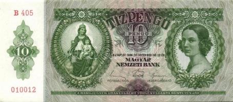 1936. 10P (3x) egymás utáni sorszámokkal T:I