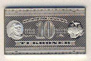 Dánia 1955. 10M bankjegy mini Ag imitációja T:PP R!