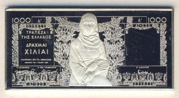 Görögország 1935. 1000Dr bankjegy mini Ag imitációja T:PP R!