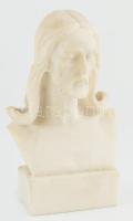 Jézus büszt, kézzel készített alabástrom szobor, alján etikettel jelzett, m: 12 cm