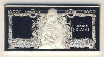 Görögország 1935. 1000Dr bankjegy mini Ag imitációja T:PP R!