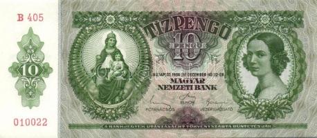 1936. 10P (3x) egymás utáni sorszámokkal T:I