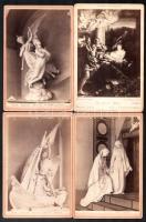 cca 1890 11 db kabinetfotó festményekről, szobrokról 11x17 cm
