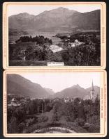 cca 1890 9 db Német városképes kabinetfotó 11x17 cm / 9 vintage Germany photos Heilbrunn, Reichenhal...