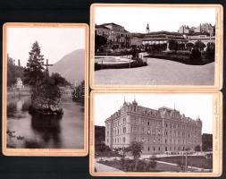 cca 1890 6 db osztrák városképes kabinetfotó 11x17 cm / 6 vintage Austria photos Gmunden, Salzburg, Ischl