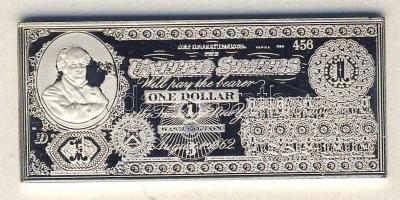 USA 1862. 1$ bankjegy mini Ag imitációja T:PP R!