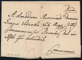 1810 Portós levél Buda - Komárom