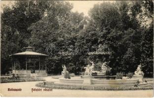 Kolozsvár, Cluj; Sétatér, zene pavilon, szökőkút / promenade park, fountain, music pavilion (EK)