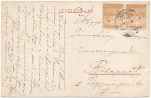 Komárom, Komárnó; kikötő, gőzhajók, MÁV 406-os uszály / port, steamships, barge (EB)