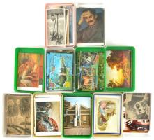 MODERN képeslapok 11 műanyag dobozban: sok motívum / MODERN postcard collection in 11 plastic boxes: many motives