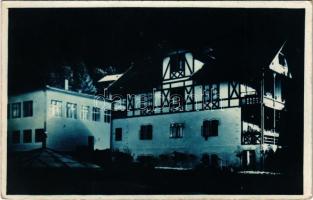 1937 Feketehegy-fürdő, Feketehegy, Schwartzenberg, Cernohorské kúpele (Merény, Vondrisel, Nálepkovo); fürdő este / spa at night, villa