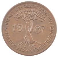 Asszonyi Tamás (1942- ) 1987. "Családi eseményeket szervezők országos konferenciája" bronz jelvény (28mm) T:1-