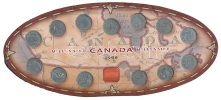 Kanada 1999. 25c (13xklf) "Millennium" szett díszkiadásban T:1 Canada 1999. 25 Cents (13xdiff) "Millennium" coin set in original packing C:UNC