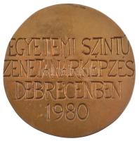 Váró Márton (1943-) 1980. "Egyetemi szintű zenetanárképzés Debrecenben 1980" bronz emlékér...
