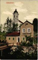 1916 Szklenófürdő, Sklené Teplice; Ásvány gőzfürdő és templom / spa, steam bath, church (EK)