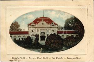 1912 Pöstyén, Pistyan, Piestany; Ferenc József fürdő. Laufer Nándor kiadása / Franz-Josefsbad / spa, bathhouse (kis szakadás / small tear)