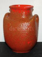 Jelzés nélküli nosztalgikus kerámia váza (19cm magas)