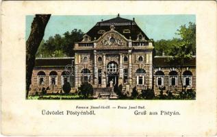 1908 Pöstyén, Pistyan, Piestany; Ferenc József fürdő. Gipsz H. kiadása / Franz Josef-Bad / spa, bathhouse (kis szakadás / small tear)