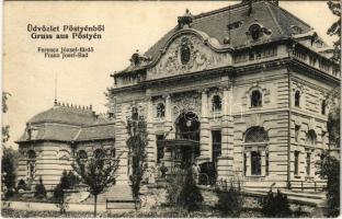 1907 Pöstyén, Pistyan, Piestany; Ferenc József fürdő. Gipsz H. kiadása / Franz Josef-Bad / spa, bathhouse