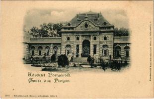 Pöstyén, Pistyan, Piestany; Ferenc József fürdő. Schwidernoch Károly műintézete kiadása / Franz Josef-Bad / spa, bathhouse