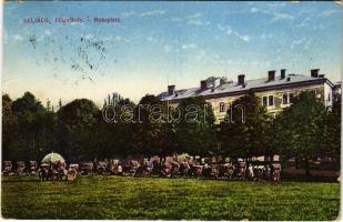 1916 Szliács, Sliac; Pihenőhely, napfürdő / Ruheplatz / spa, rest area, sunbathing (kis szakadás / small tear)