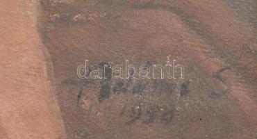 Adámi Sándor (1912 k.-1991): Női akt. Olaj, vászon. Sérült. Dekoratív fakeretben. 80x61 cm