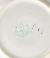 Hollóházi retró kávés, mokkás készlet, hatszemélyes (kiöntő, cukortartó, 6-6 db csésze és alj). Rész...