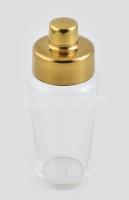 Retró shaker, üveg, fém, hibátlan, m: 21,5 cm