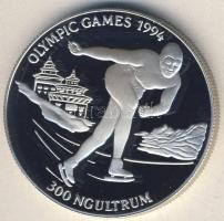 Bhután 1992. 300N Ag "Téli olimpia-gyorskorcsolya" T:PP