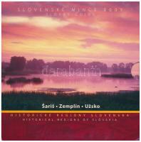 Szlovákia 2005. 50h-10Sk (5xklf) forgalmi sor szettben+ "Zemplín - Sariš" Cu-Zn-Ni emlékérem tokban T:BU Slovakia 2005. 50 Halier - 10 Korun (5diff) coin set + "Zemplín - Sariš" Cu-Zn-Ni commemorative coin in case C:BU