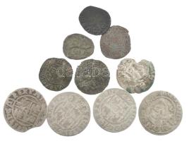 Vegyes 10 darabos lengyel és magyar ezüstpénz tétel, közte Lengyel Királyság ~1620. Poltorak / 3 Pol...