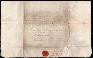 cca 1750-1850 Régi szerződések, okmányok, levelek viaszpecséttel 6 db