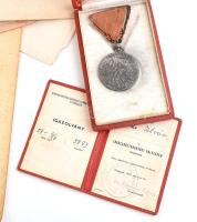 Kis vegyes okmány tétel, benne Tanácsköztársasági emlékérem kitüntetés