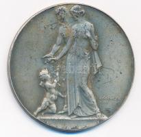 Lőrincz István (1901-1985) 1957. "Házasságkötésünk emlékére" kétoldalas ezüstözött bronz e...