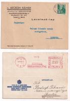 6 db vegyes magyar reklám képeslap, levelezőlap és boríték: Vitéz Sebő György ecetgyára Szolnokon, A...