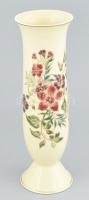Zsolnay virágmintás porcelán váza, kézzel festett, jelzett, hibátlan, m: 27 cm