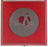 Pataky Béla (1932-) "NKF.V. Bányászat" bronzozott alumínium emlékérem (85mm) tokjában T:1-