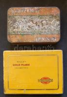1920-as régi francia dohányos illetve egy angol Gold Flake márkájú ciggarettás fémdoboz