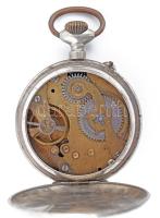 Systeme Roskopf Patent zsebóra, hiányzó mutatók és üveglap, sérült számlap, kopásnyomokkal, d: 5 cm