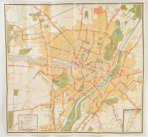 1934 München közlekedési térképe útvonalakkal 60x60 cm