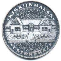 Csúcs Viktória (1934-) DN Kiskunhalas - Csipkeház kétoldalas ezüstpatinázott bronz emlékérem (60mm) T:2