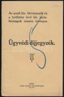 1912 Arad ügyvédi díjjegyzék 20 p