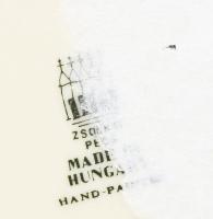 Zsolnay virág mintás tálka, kopott, jelzett, d: 11,5 cm