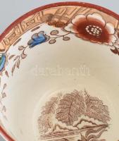 V&B kínai mintás fajansz teáscsészék aljjal 3 db. Kézzel festett, jelzett, kopással, mázrepedéss...