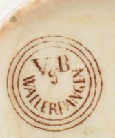 V&B kínai mintás fajansz teáscsészék aljjal 3 db. Kézzel festett, jelzett, kopással, mázrepedéss...